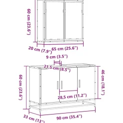 vidaXL Conjuntos De Muebles-Set de muebles de baño 2 pzas madera contrachapada