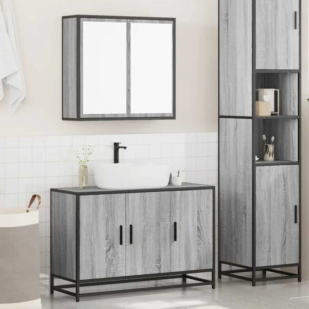 vidaXL Conjuntos De Muebles-Set de muebles de baño 2 pzas madera contrachapada