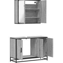 vidaXL Conjuntos De Muebles-Set de muebles de baño 2 pzas madera contrachapada