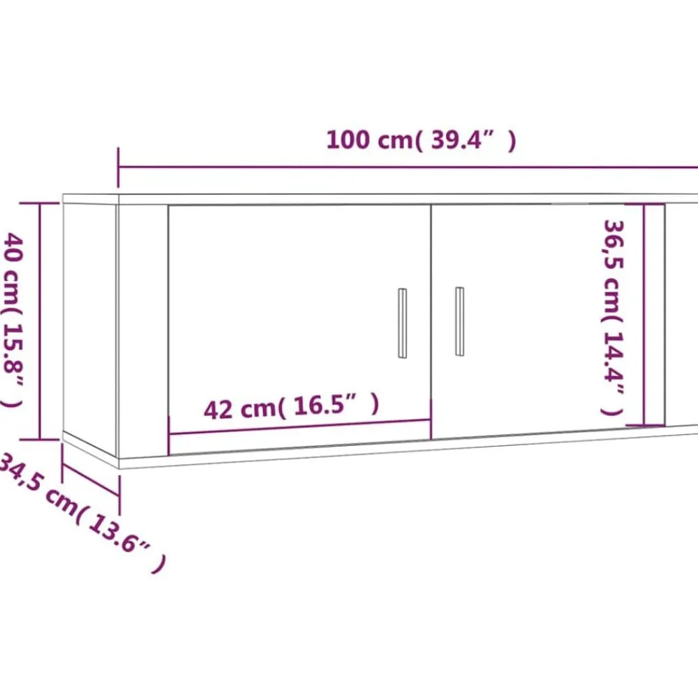 vidaXL Set de muebles de TV 3 pzas madera contrachapada gris hormigón Gris hormigón Outlet