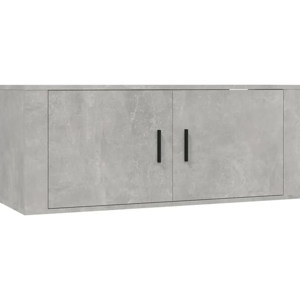 vidaXL Set de muebles de TV 3 pzas madera contrachapada gris hormigón Gris hormigón Outlet