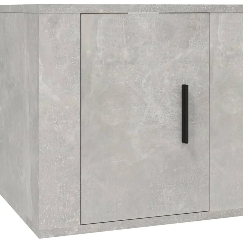 vidaXL Set de muebles de TV 3 pzas madera contrachapada gris hormigón Gris hormigón Outlet