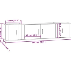vidaXL Set de muebles de TV 3 pzas madera contrachapada gris hormigón Gris hormigón Outlet