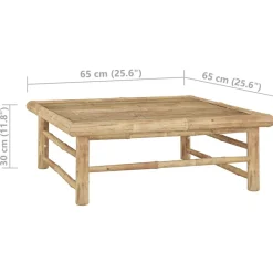 vidaXL Muebles De Jardín-Set de muebles de jardín 5 piezas bambú con cojines