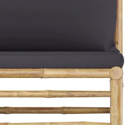 vidaXL Muebles De Jardín-Set de muebles de jardín 5 piezas bambú con cojines