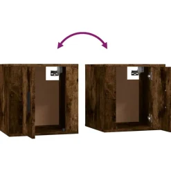 vidaXL Set de muebles de TV 2 pzas madera contrachapada Roble ahumado Outlet