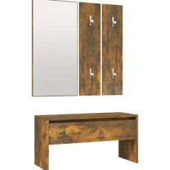 vidaXL Set de muebles de recibidor madera contrachapada Roble ahumado Outlet