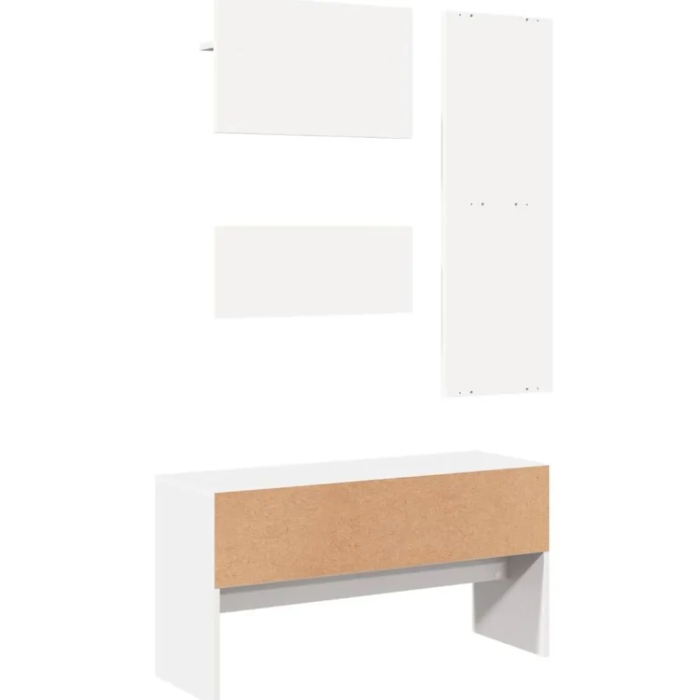 vidaXL Set de muebles de recibidor 4 pzas madera de ingeniería Blanco Clearance