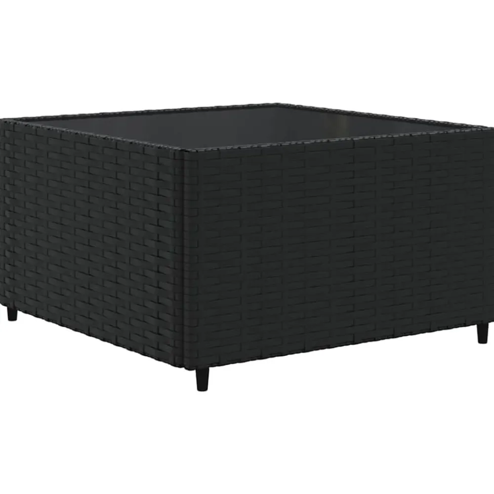 vidaXL Set de muebles de jardín y cojines 7 pzas ratán sintético negro Negro y crema Best