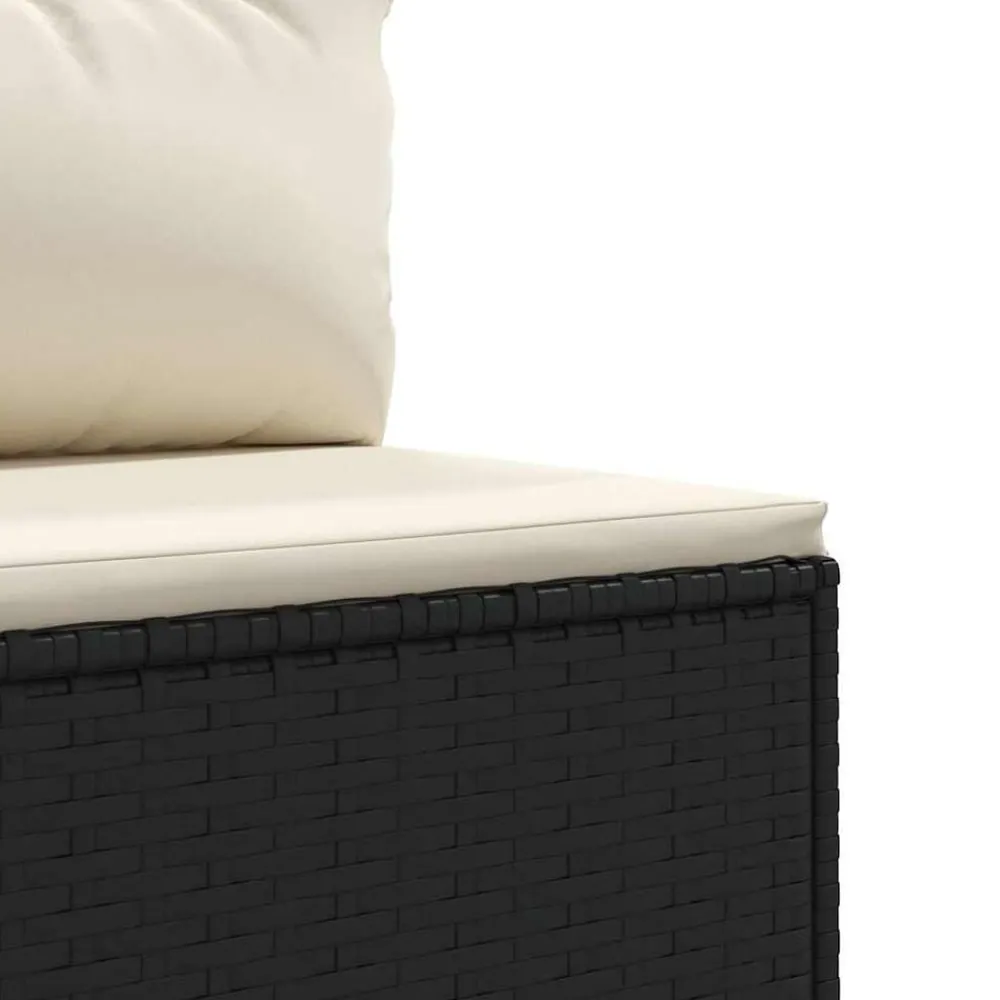 vidaXL Set de muebles de jardín y cojines 7 pzas ratán sintético negro Negro y crema Best