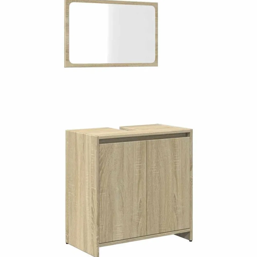 vidaXL Set de muebles de baño 2 pzas madera contrachapada Roble Sonoma Online