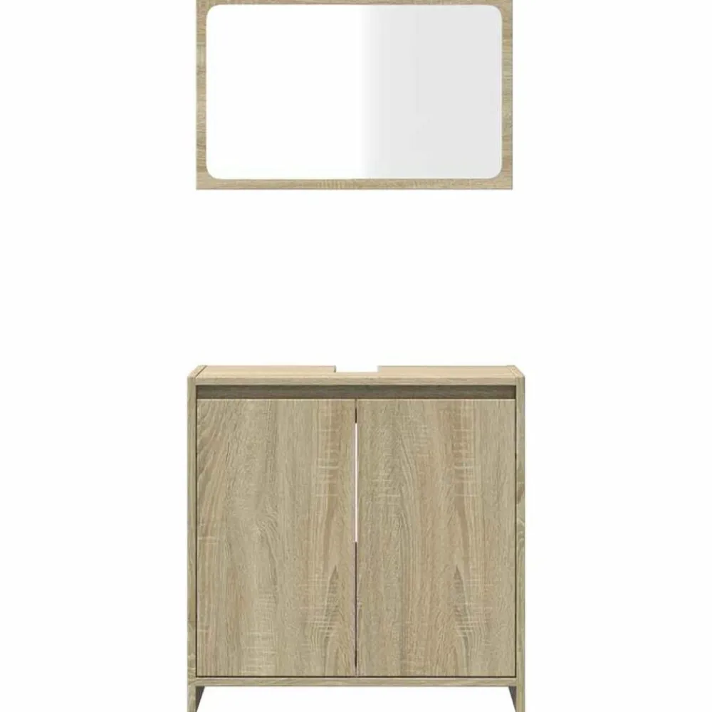 vidaXL Set de muebles de baño 2 pzas madera contrachapada Roble Sonoma Online