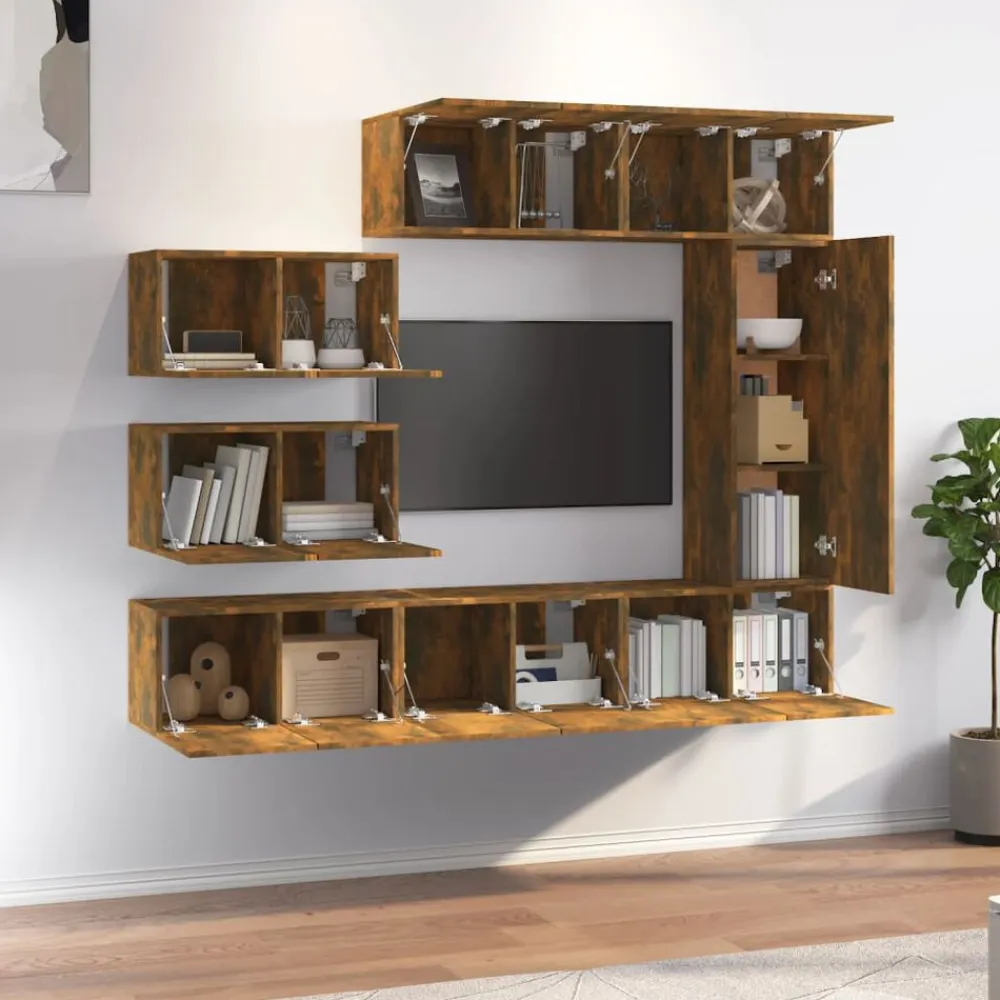 vidaXL Muebles Tv-Set de muebles de TV 8 pzas madera contrachapada