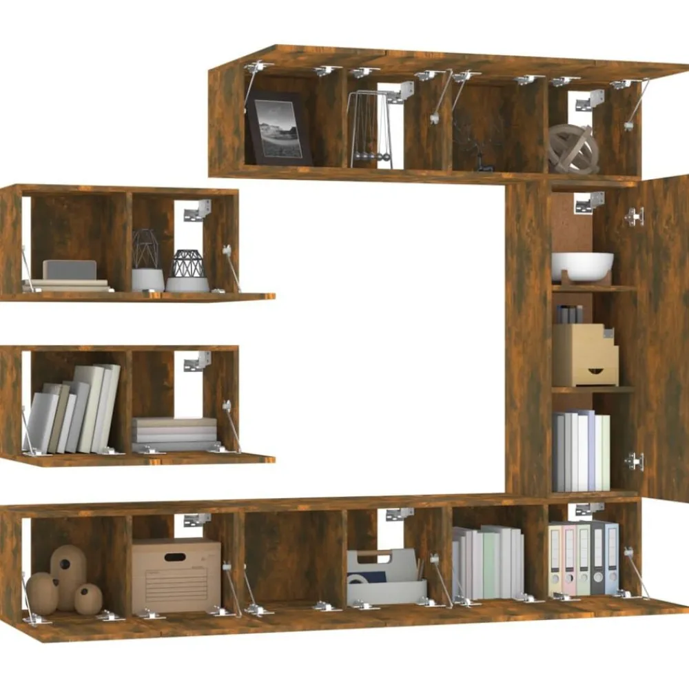 vidaXL Muebles Tv-Set de muebles de TV 8 pzas madera contrachapada