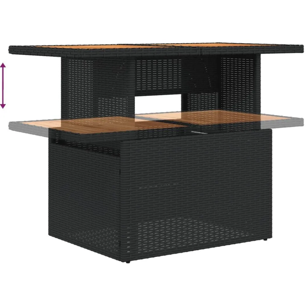 vidaXL Muebles De Jardín-Set de muebles de jardín 5 pzas y cojines ratán sintético negro