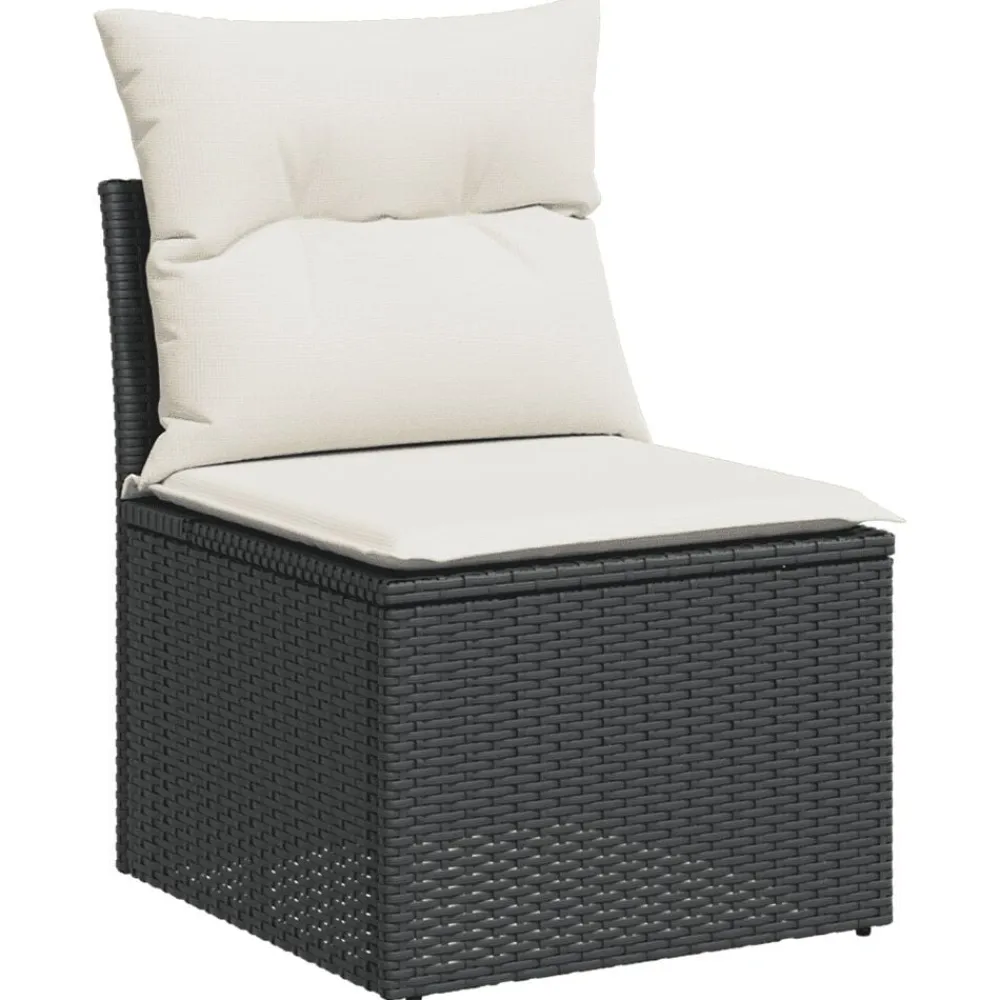 vidaXL Muebles De Jardín-Set de muebles de jardín 5 pzas y cojines ratán sintético negro