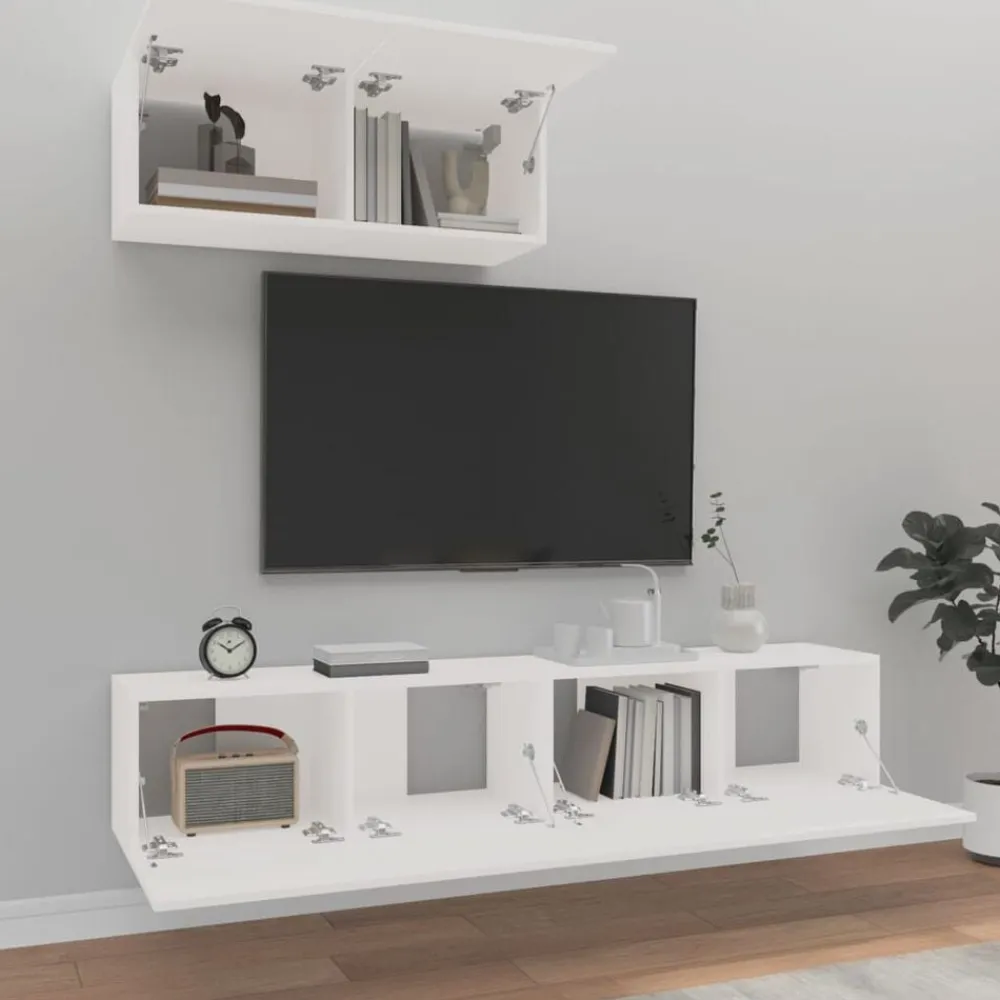 vidaXL Muebles Tv-Set de muebles de TV 3 piezas madera contrachapada