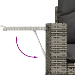 vidaXL Set de muebles de jardín 6 pzas y cojines ratán sintético Gris Discount