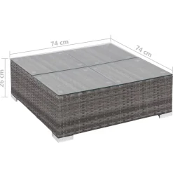 vidaXL Set de muebles de jardín 6 pzas y cojines ratán sintético Gris Outlet