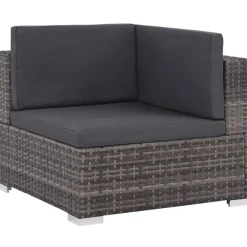 vidaXL Set de muebles de jardín 6 pzas y cojines ratán sintético Gris Outlet