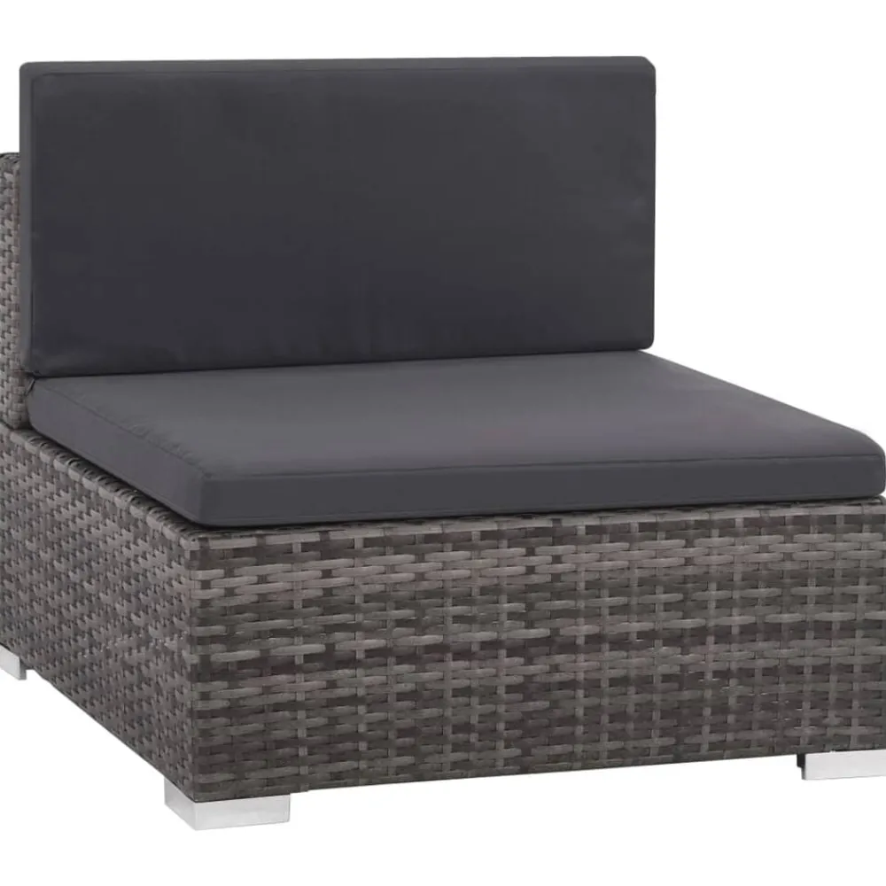 vidaXL Set de muebles de jardín 6 pzas y cojines ratán sintético Gris Outlet