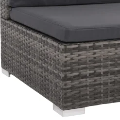 vidaXL Set de muebles de jardín 6 pzas y cojines ratán sintético Gris Outlet
