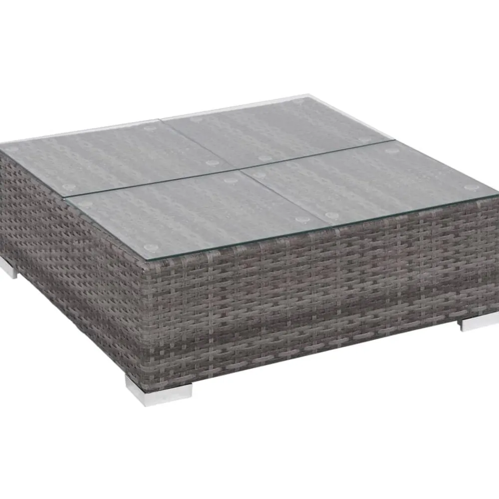 vidaXL Set de muebles de jardín 6 pzas y cojines ratán sintético Gris Outlet