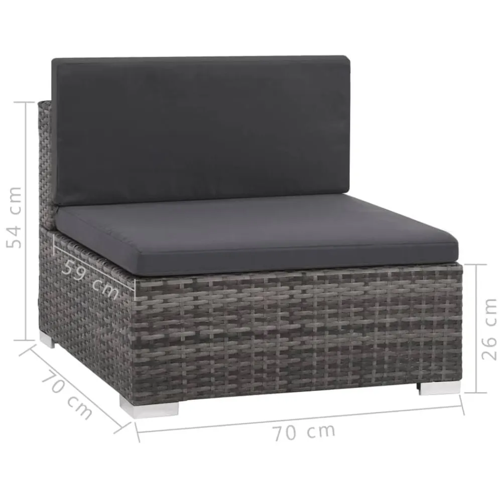 vidaXL Set de muebles de jardín 6 pzas y cojines ratán sintético Gris Outlet