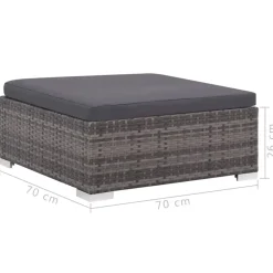 vidaXL Set de muebles de jardín 6 pzas y cojines ratán sintético Gris Outlet