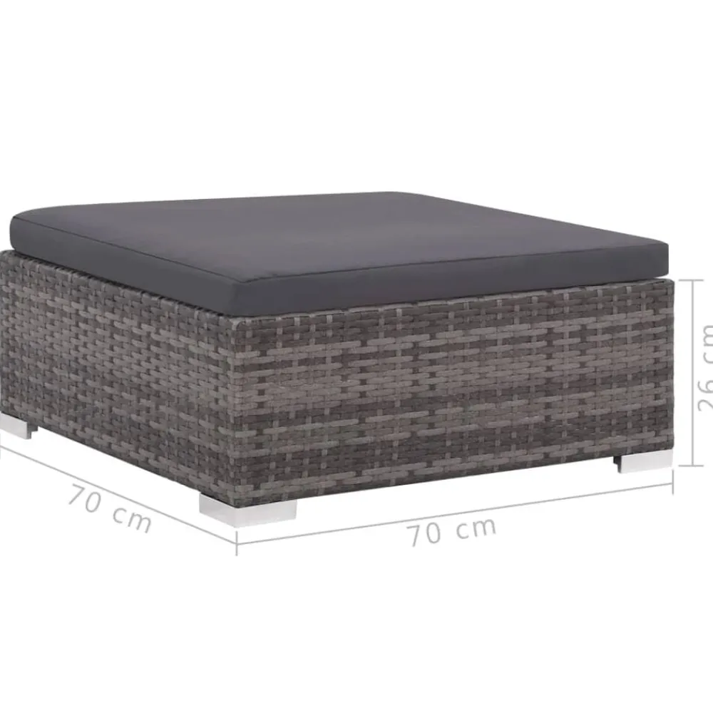 vidaXL Set de muebles de jardín 6 pzas y cojines ratán sintético Gris Outlet