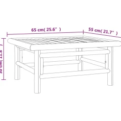 vidaXL Set de muebles de jardín 4 piezas bambú y cojines gris claro Outlet