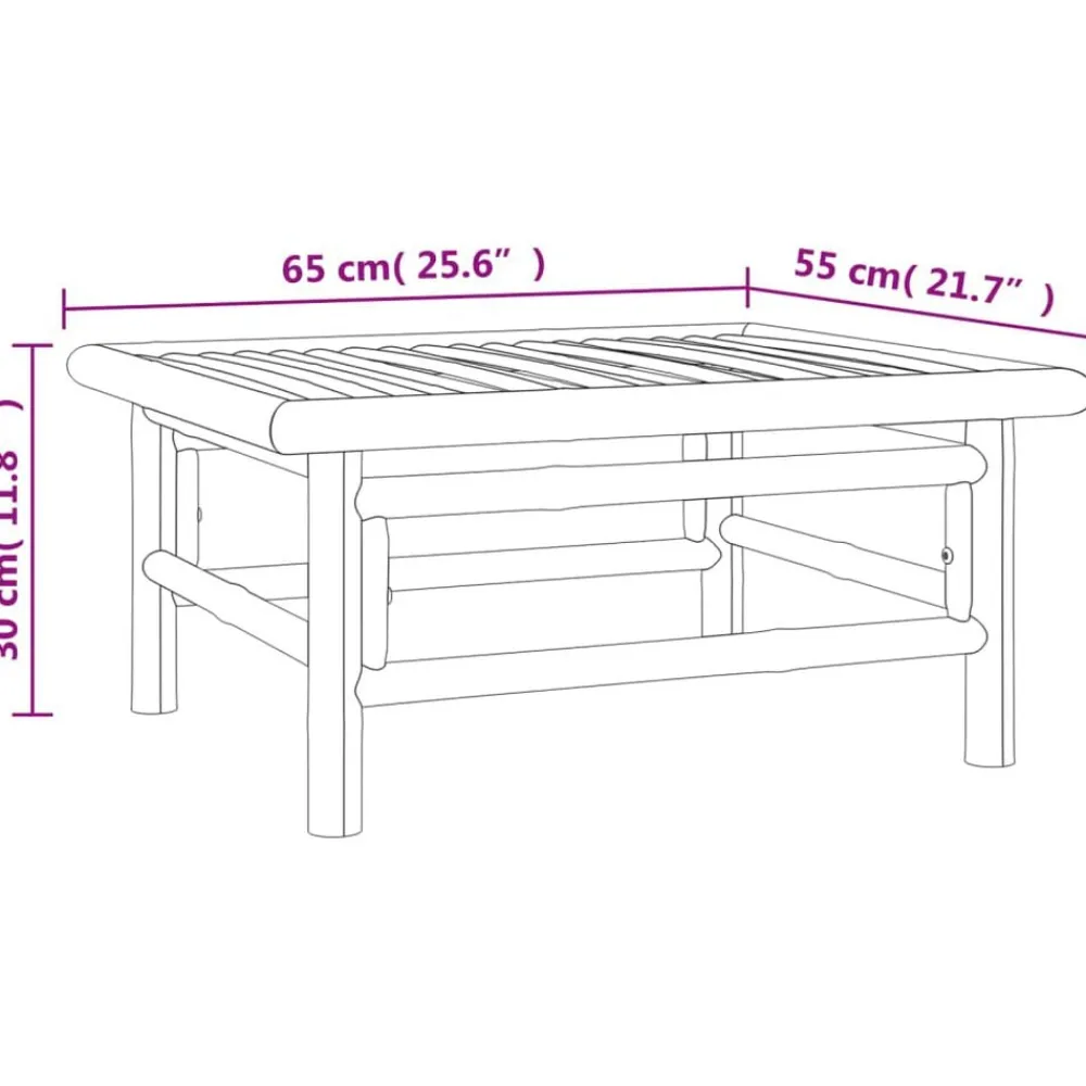 vidaXL Set de muebles de jardín 4 piezas bambú y cojines gris claro Outlet