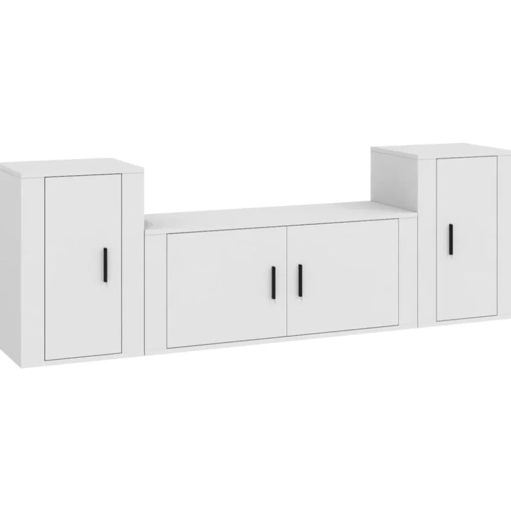 vidaXL Muebles Tv-Set de muebles de TV 3 piezas madera contrachapada