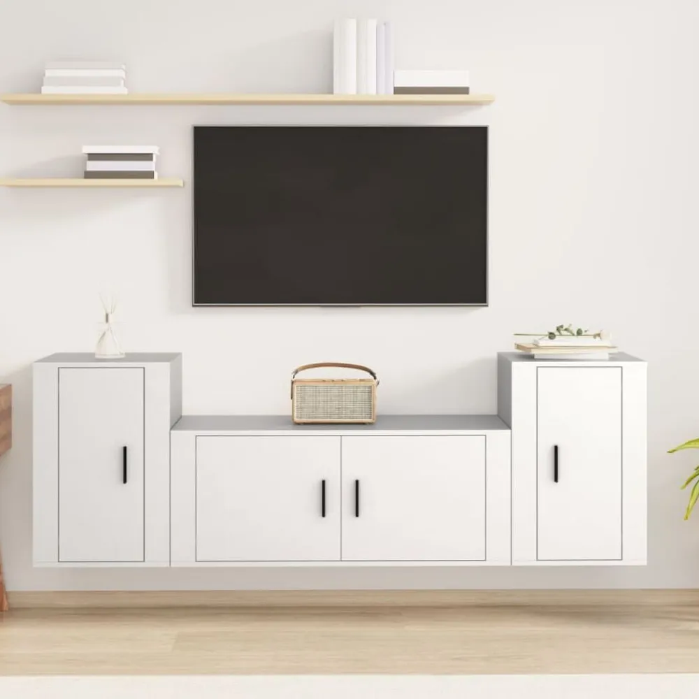 vidaXL Muebles Tv-Set de muebles de TV 3 piezas madera contrachapada