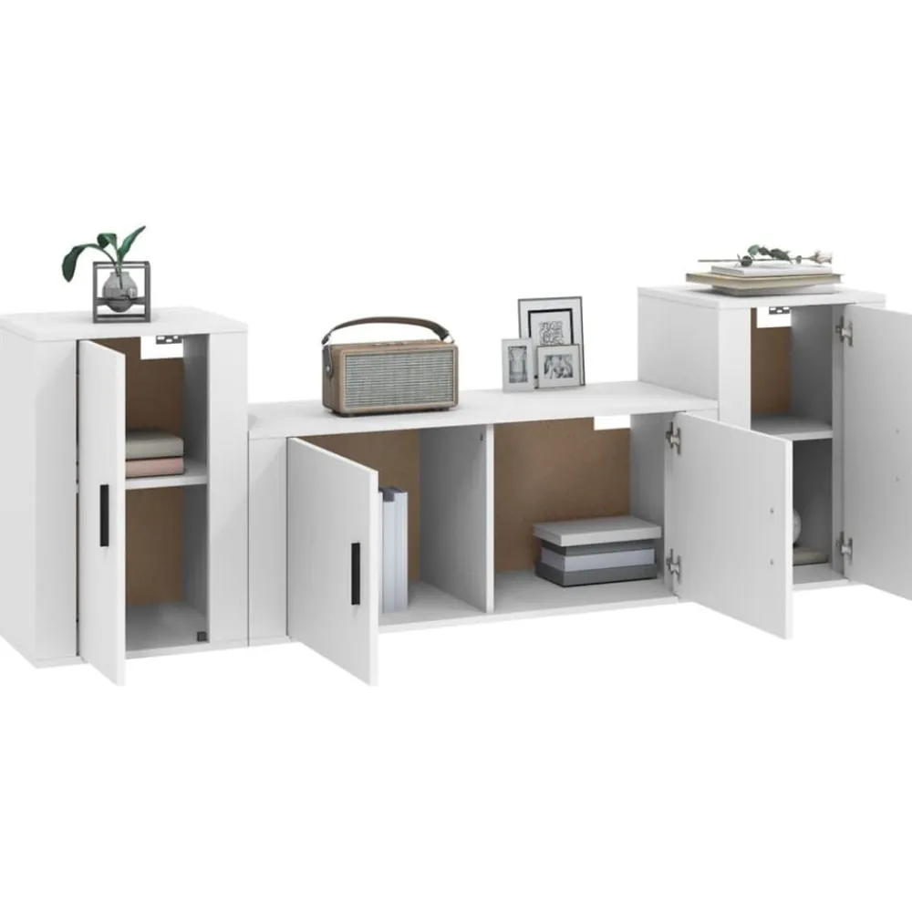 vidaXL Muebles Tv-Set de muebles de TV 3 piezas madera contrachapada