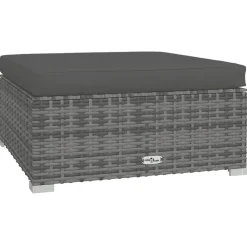 vidaXL Muebles De Jardín-Set de muebles de jardín 4 pzas y cojines ratán sintético gris