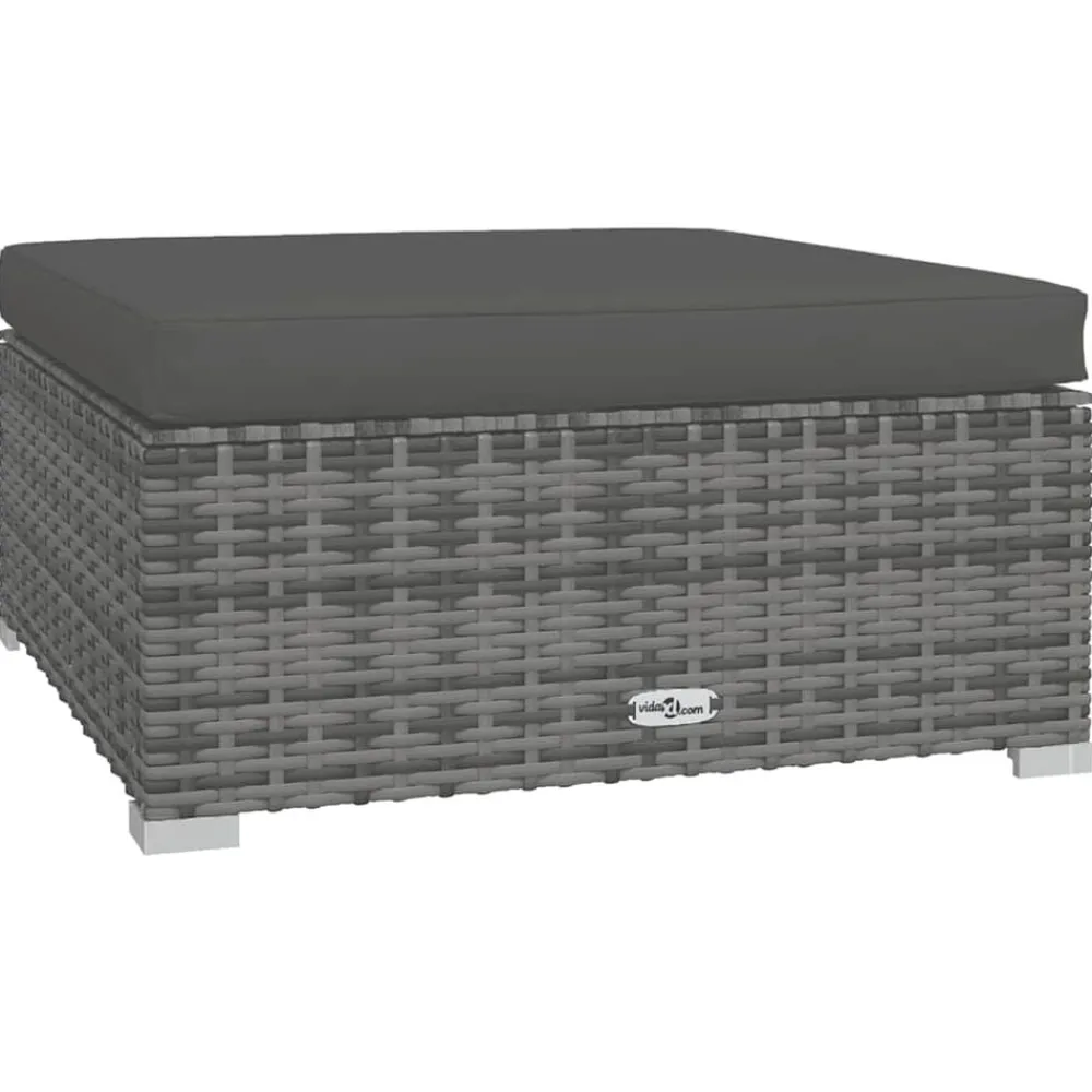 vidaXL Muebles De Jardín-Set de muebles de jardín 4 pzas y cojines ratán sintético gris