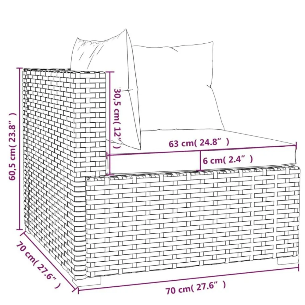 vidaXL Muebles De Jardín-Set de muebles de jardín 4 pzas y cojines ratán sintético gris