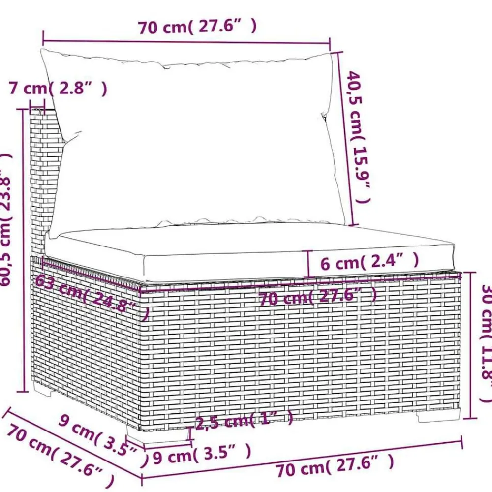 vidaXL Muebles De Jardín-Set de muebles de jardín 4 pzas y cojines ratán sintético gris