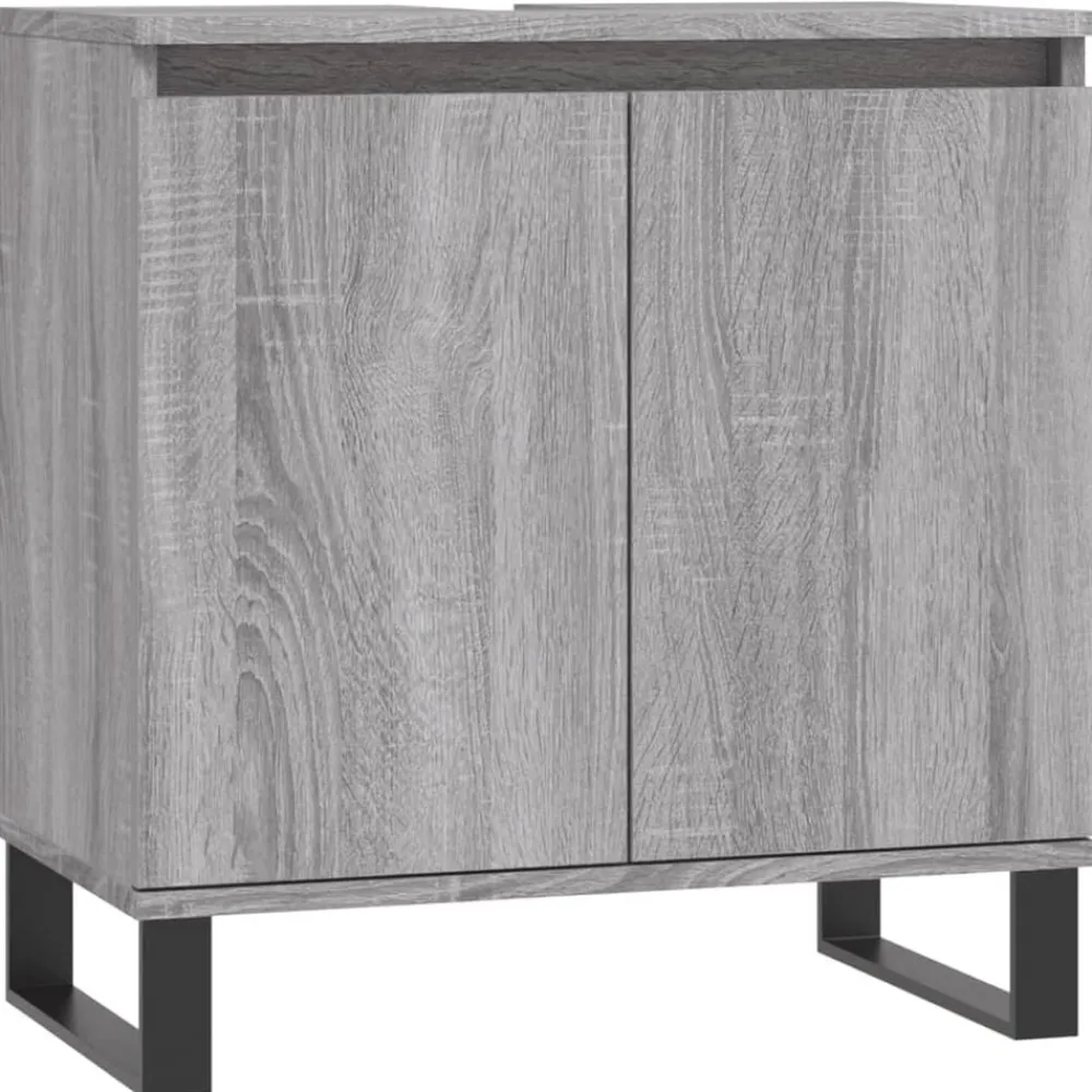 vidaXL Conjuntos De Muebles-Set de muebles de baño 3 pzas madera contrachapada