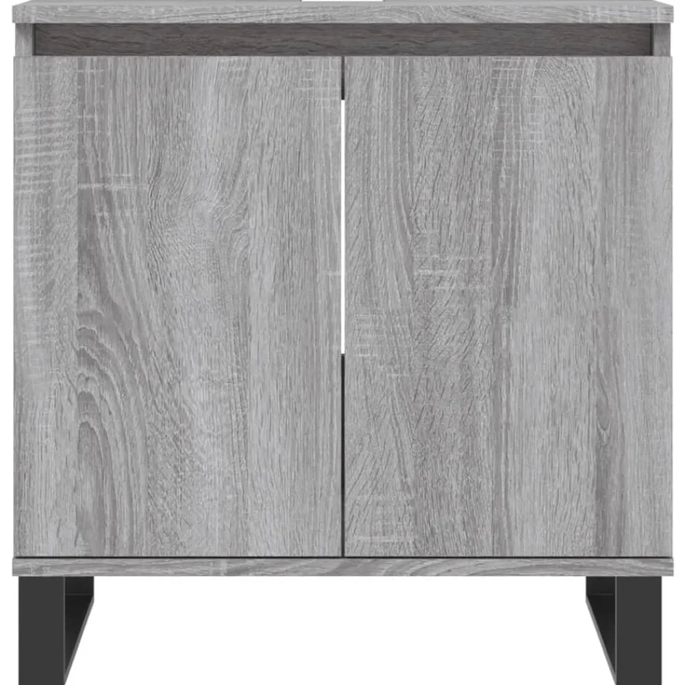 vidaXL Conjuntos De Muebles-Set de muebles de baño 3 pzas madera contrachapada