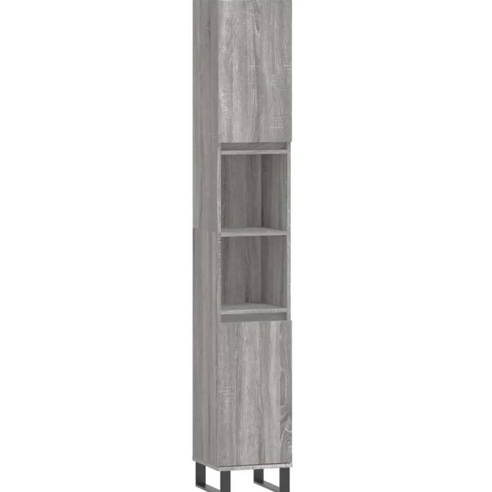 vidaXL Conjuntos De Muebles-Set de muebles de baño 3 pzas madera contrachapada
