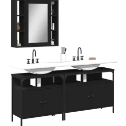 vidaXL Conjuntos De Muebles-Set de muebles de baño 3 piezas madera contrachapada