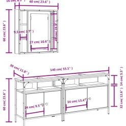 vidaXL Conjuntos De Muebles-Set de muebles de baño 3 piezas madera contrachapada