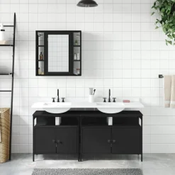 vidaXL Conjuntos De Muebles-Set de muebles de baño 3 piezas madera contrachapada
