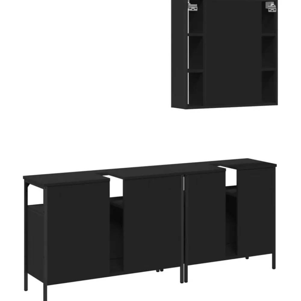 vidaXL Conjuntos De Muebles-Set de muebles de baño 3 piezas madera contrachapada