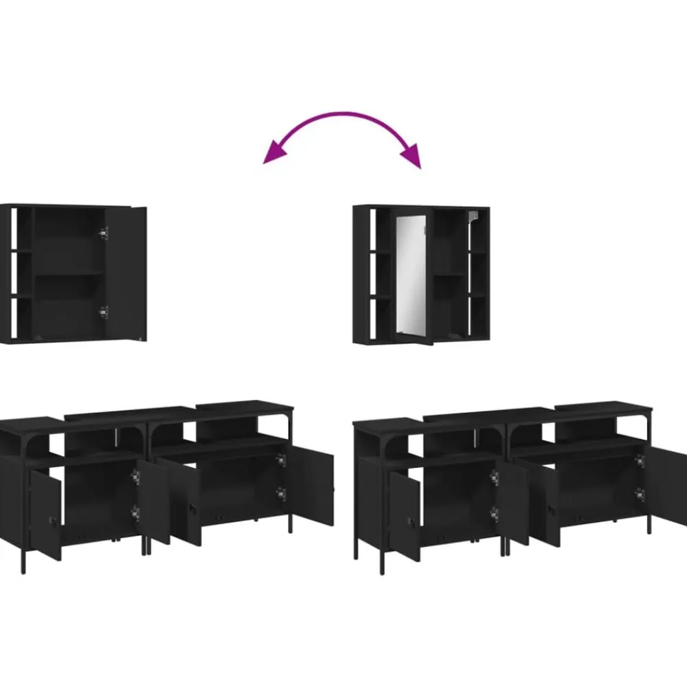 vidaXL Conjuntos De Muebles-Set de muebles de baño 3 piezas madera contrachapada