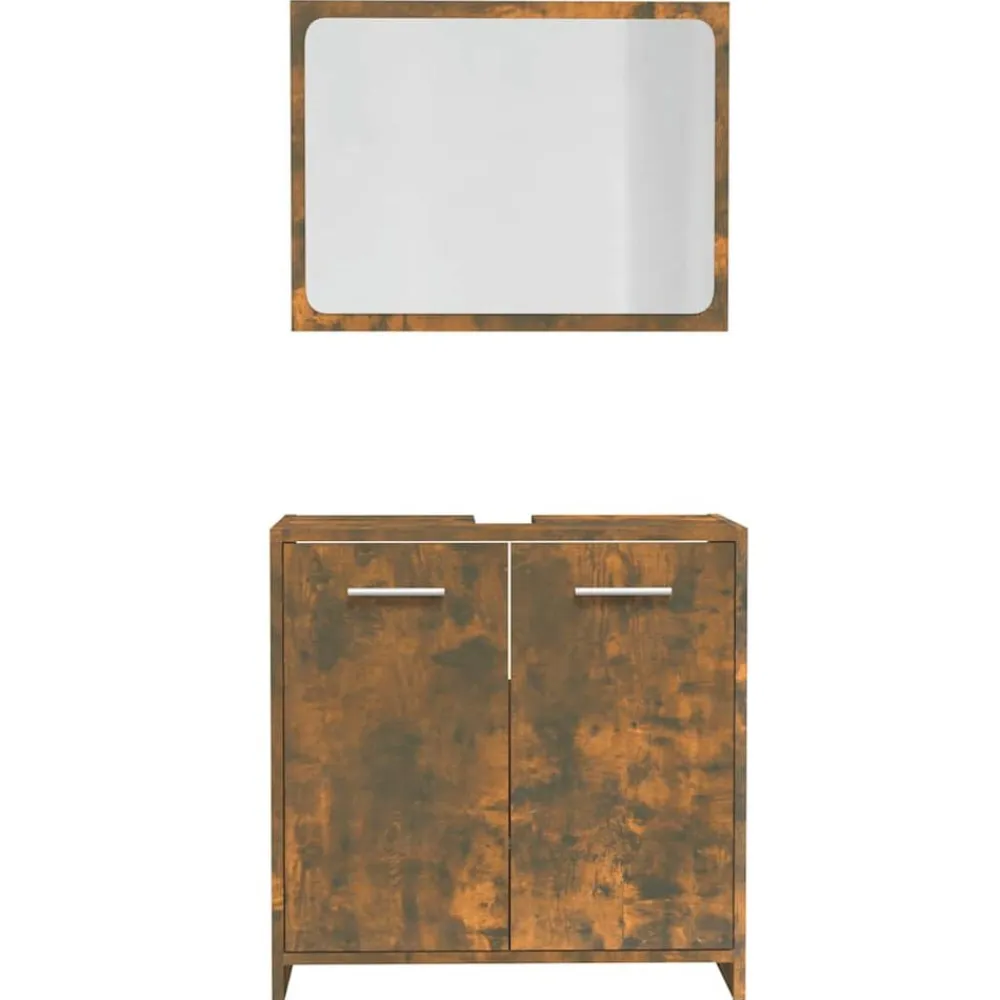 vidaXL Set de muebles de baño madera contrachapada color Roble ahumado Sale