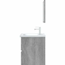 vidaXL Set de muebles de baño 2 pzas madera contrachapada Gris sonoma Best