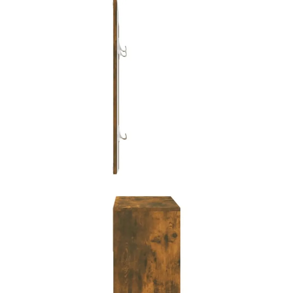 vidaXL Set de muebles de recibidor madera contrachapada Roble ahumado Online
